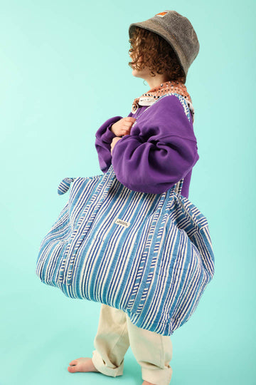 Sac Week end Stripe Bleu
