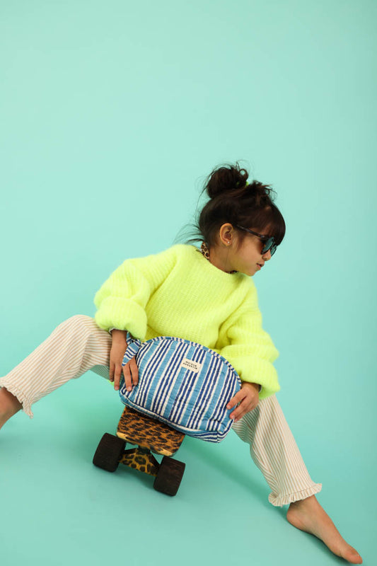 Trousse Make up Stripe Bleu