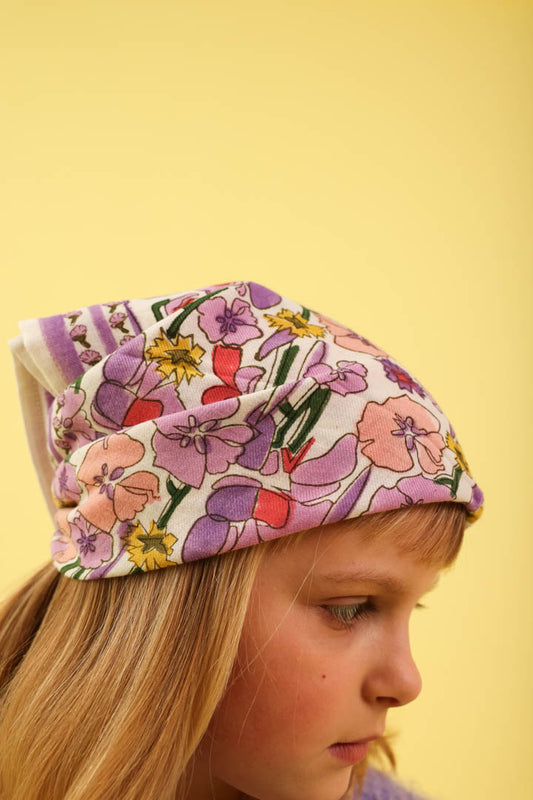 Foulard Bébé Enfant Floral lilas