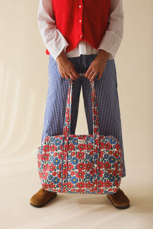 Sac week end Flower corail