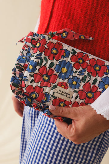 Petite Pochette Flower corail