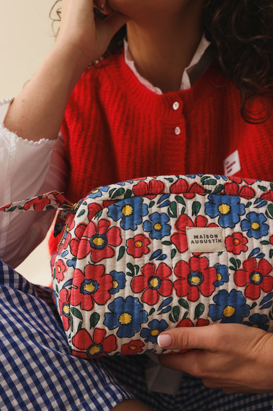 Trousse de toilette Flower corail