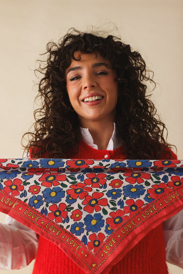Foulard Bébé Enfant Flower Corail