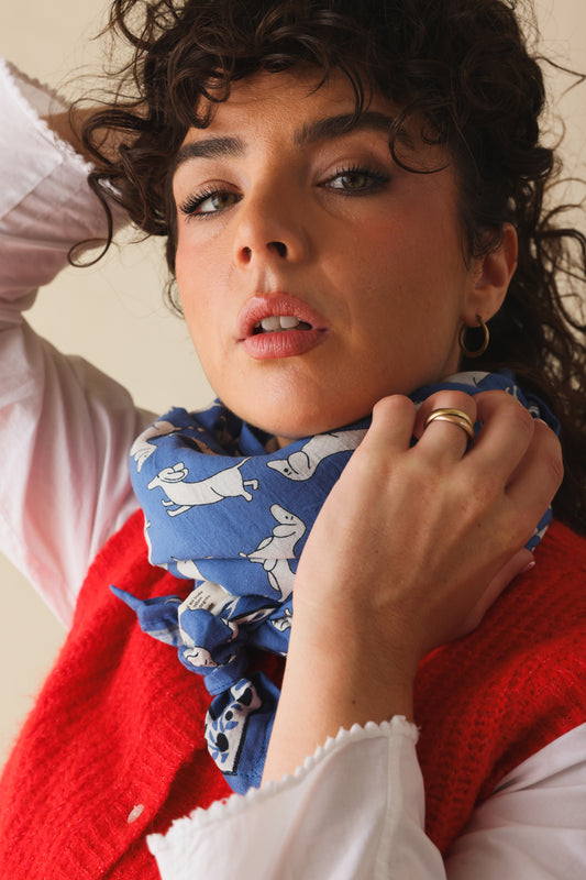 Foulard Adulte Teckel Blue