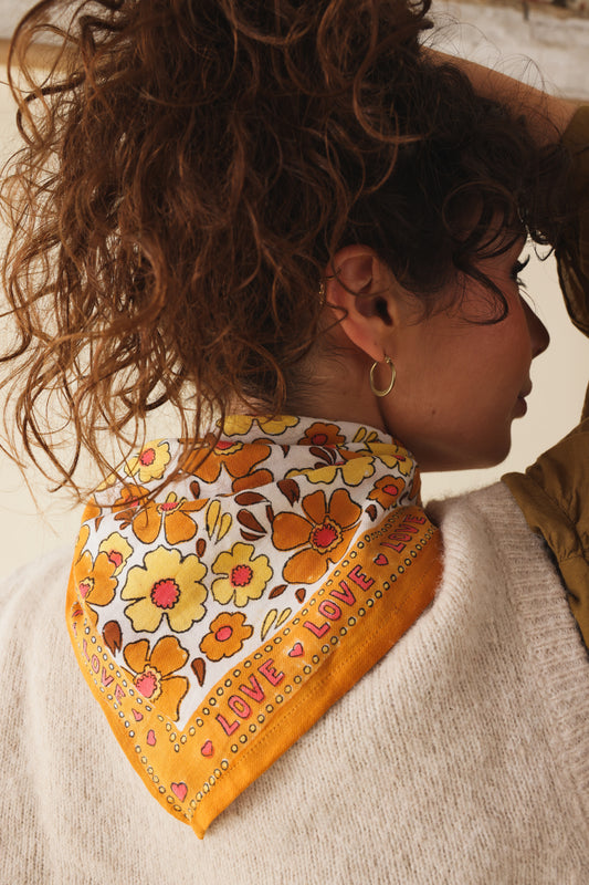 Foulard Bébé Enfant Flower Doré