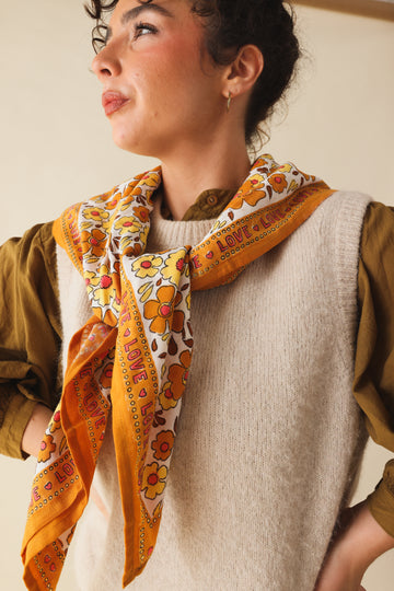 Foulard Adulte Flower doré