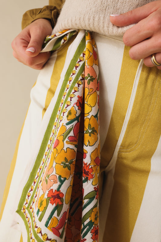 Foulard Bébé Enfant Floral ocre