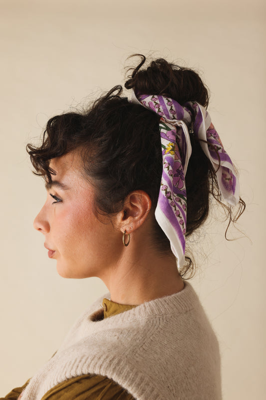 Foulard Bébé Enfant Floral lilas