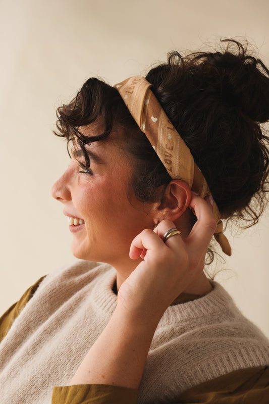 Foulard Bébé Enfant Love Beige