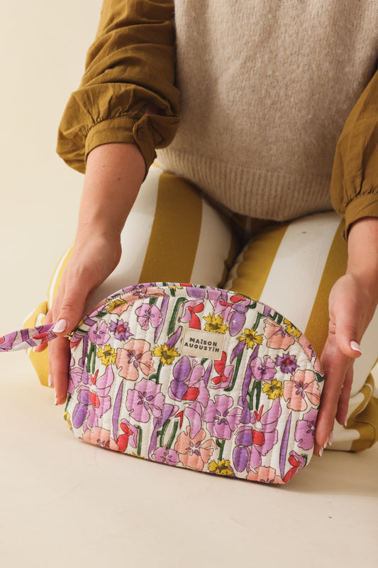 Trousse Make up Floral lilas