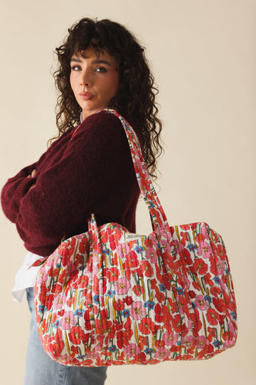 Sac Week end Floral rose