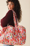Sac Week end Floral rose