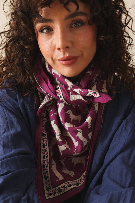 Foulard Adulte Teckel Violet