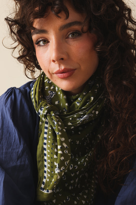 Foulard Adulte Zebra Kaki