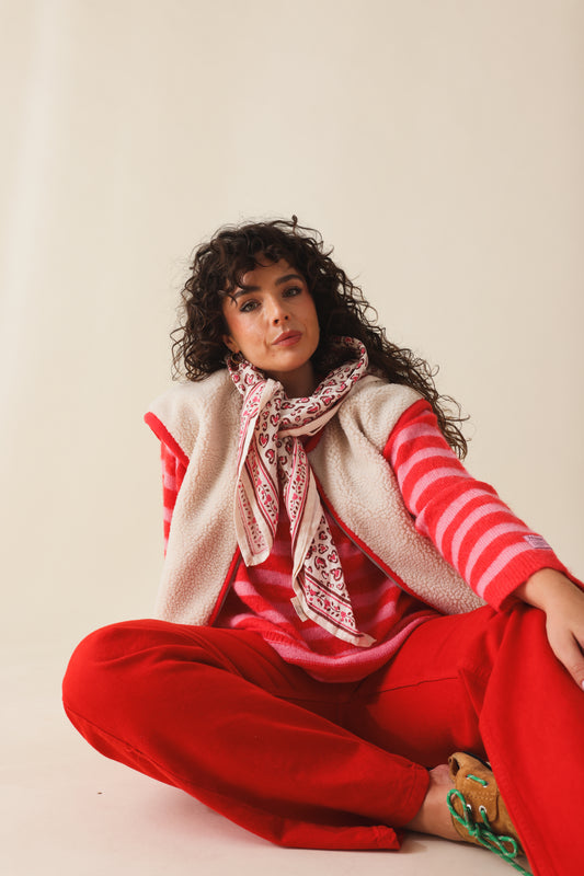 Foulard Adulte Leo Cerise  100 cm