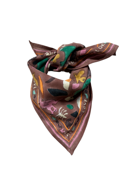 Foulard Bébé Enfant Dino Caramel 50 cm