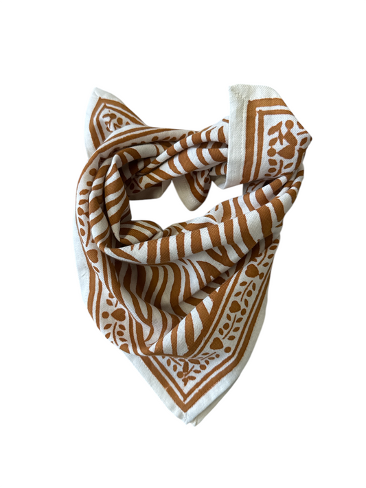Foulard Bébé Enfant Zèbre Camel 50cm