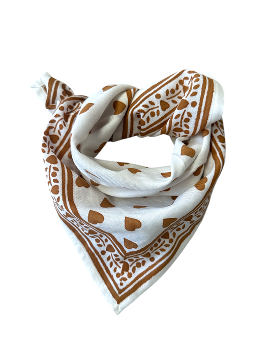 Foulard Bébé Enfant Love Cannelle 50cm