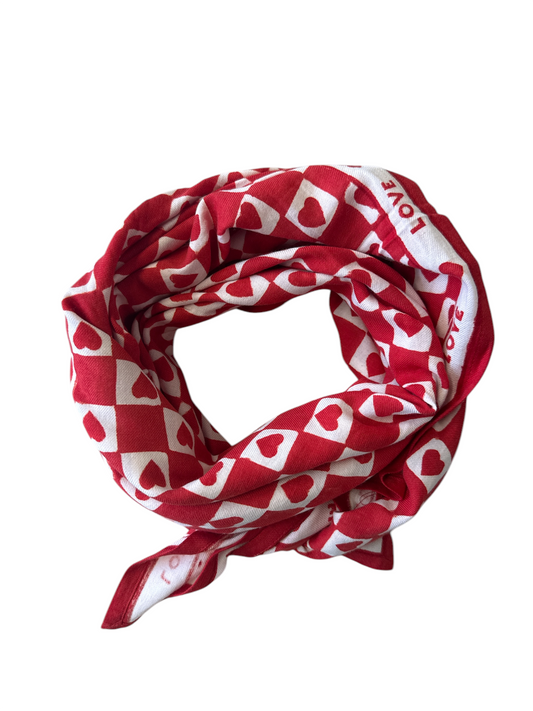 Foulard Adulte Coeur Rubis 100 cm
