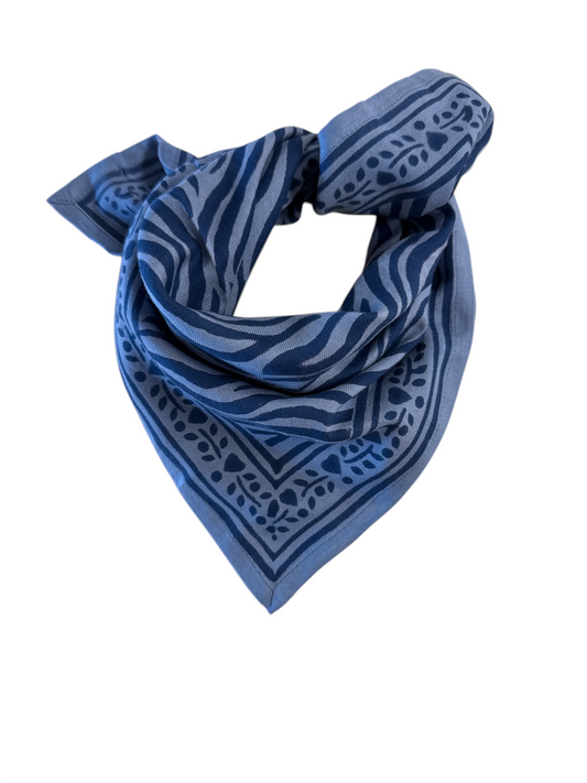 Foulard Bébé Enfant Zèbre Indigo 50cm