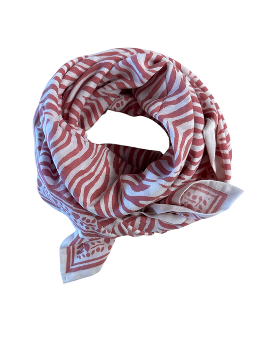 Foulard Adulte Zèbre Rose 100 cm