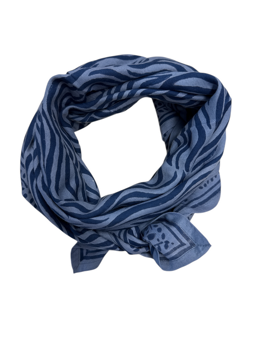 Foulard Adulte Zèbre Indigo 100 cm