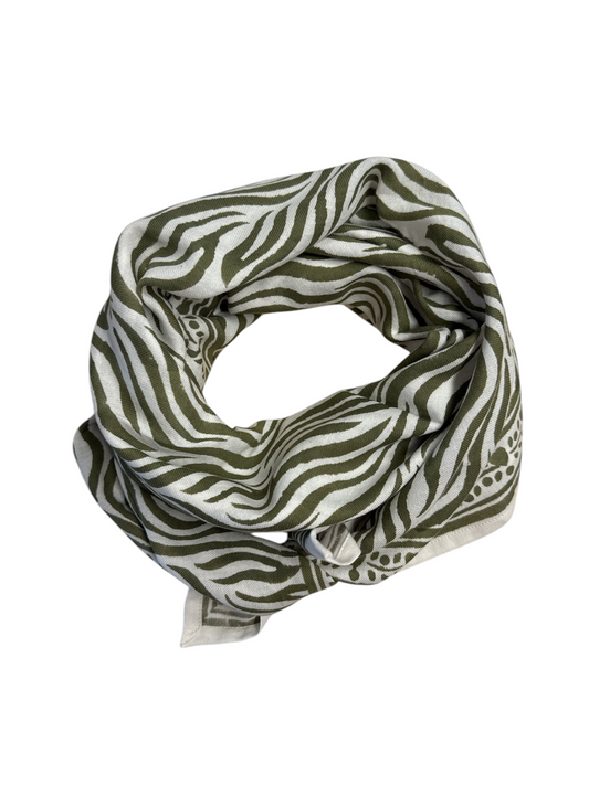 Foulard Adulte Zèbre Kaki 100 cm