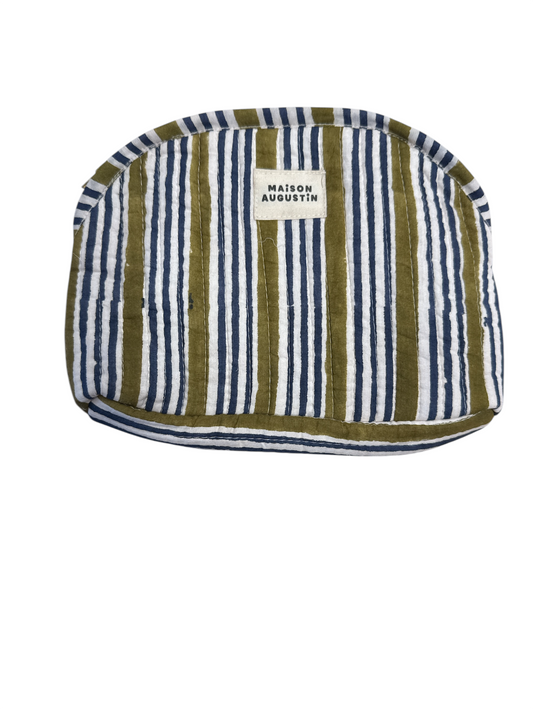 Trousse Make up Stripe Kaki