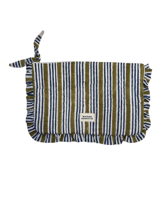 Grande Pochette Stripe Kaki