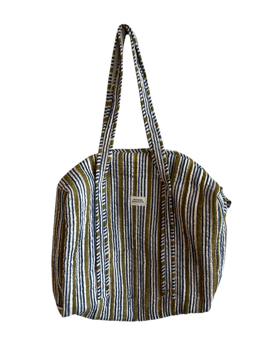 Sac Week end Stripe Kaki