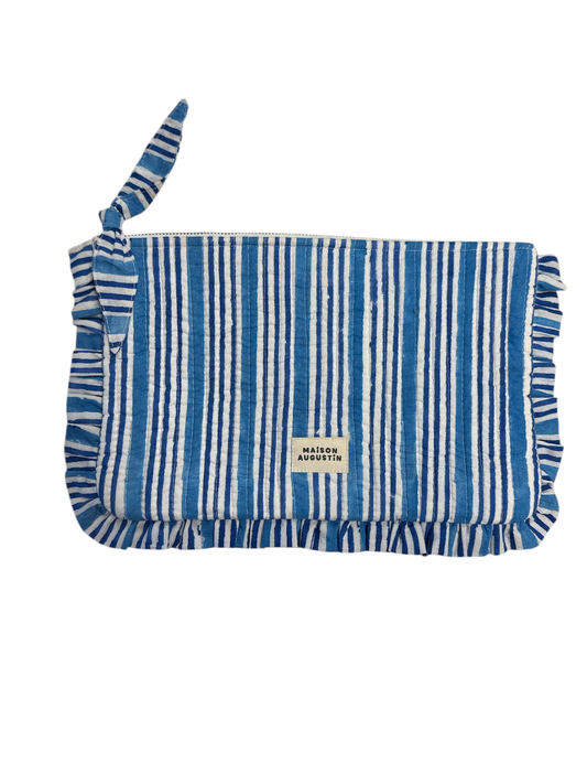 Grande Pochette Stripe Bleu