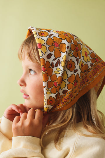 Foulard Bébé Enfant Flower Doré