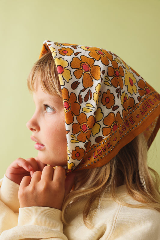 Foulard Bébé Enfant Flower Doré