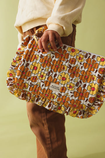 Grande Pochette Flower doré