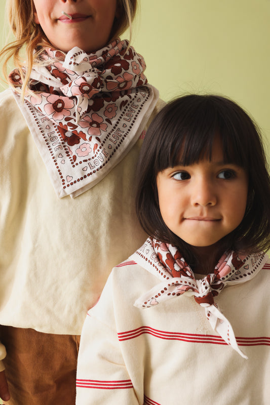 Duo Foulard Matchy Matchy 1 grand et 1 petit Flower brown