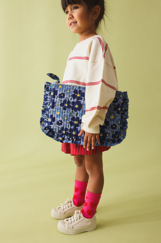 Grande Pochette Flower minuit