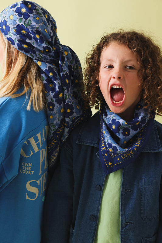 Duo Foulard Matchy Matchy 1 grand et 1 petit Flower minuit