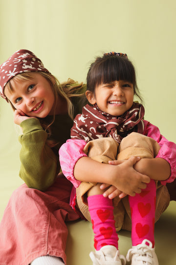Duo Foulard Matchy Matchy 1 grand et 1 petit Cow-boy marron