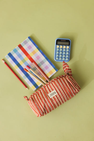 Trousse Écolier Stripe brown