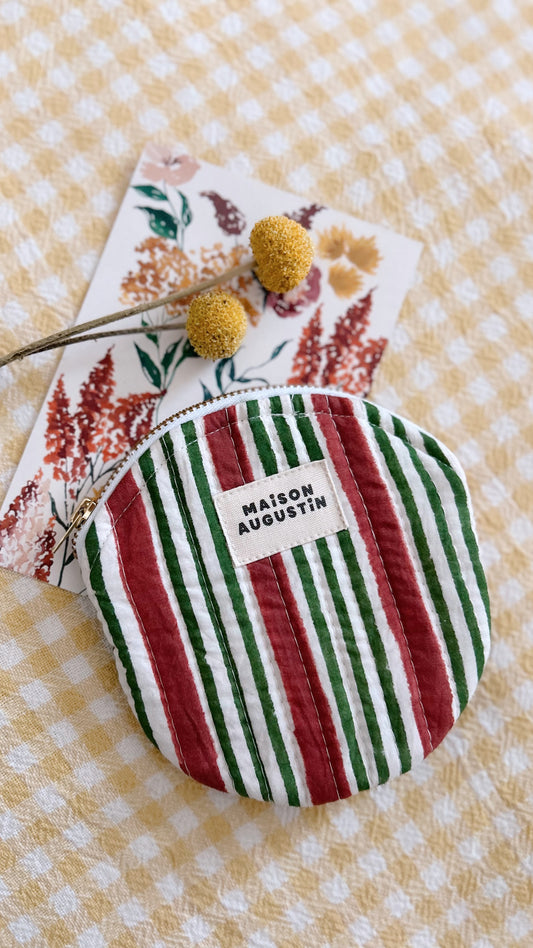 Porte Monnaie Stripe Brique