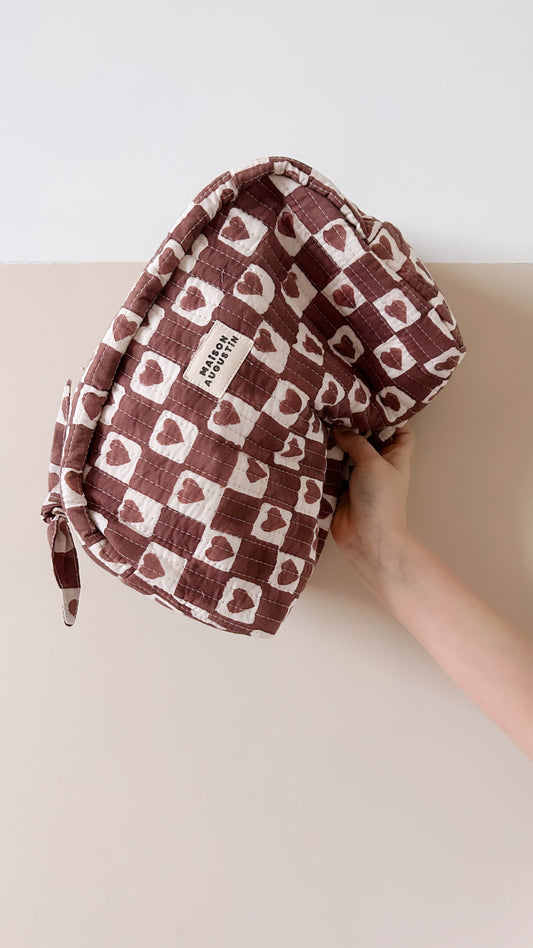 Trousse de toilette Coeur Prune
