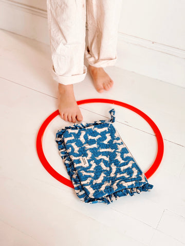 Grande pochette teckel blue