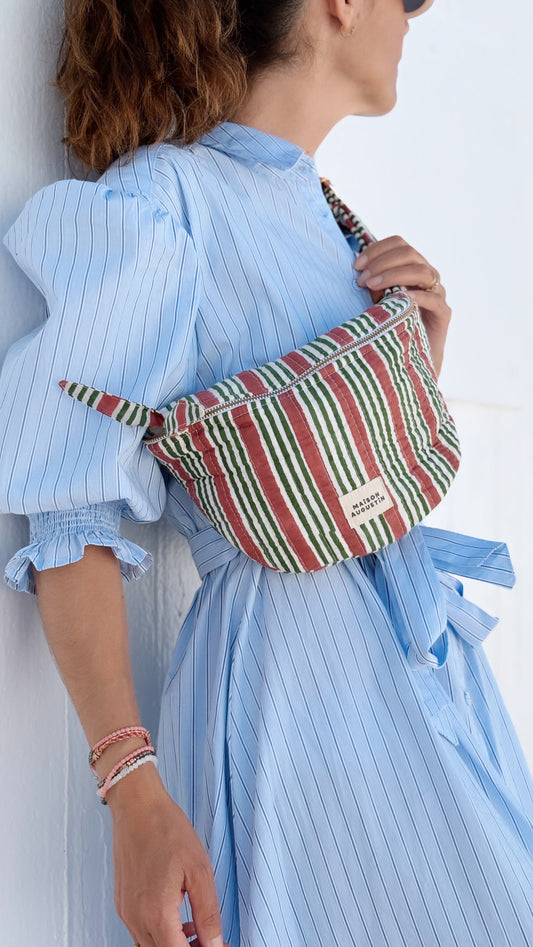 Sac Banane Mum Stripe Brique