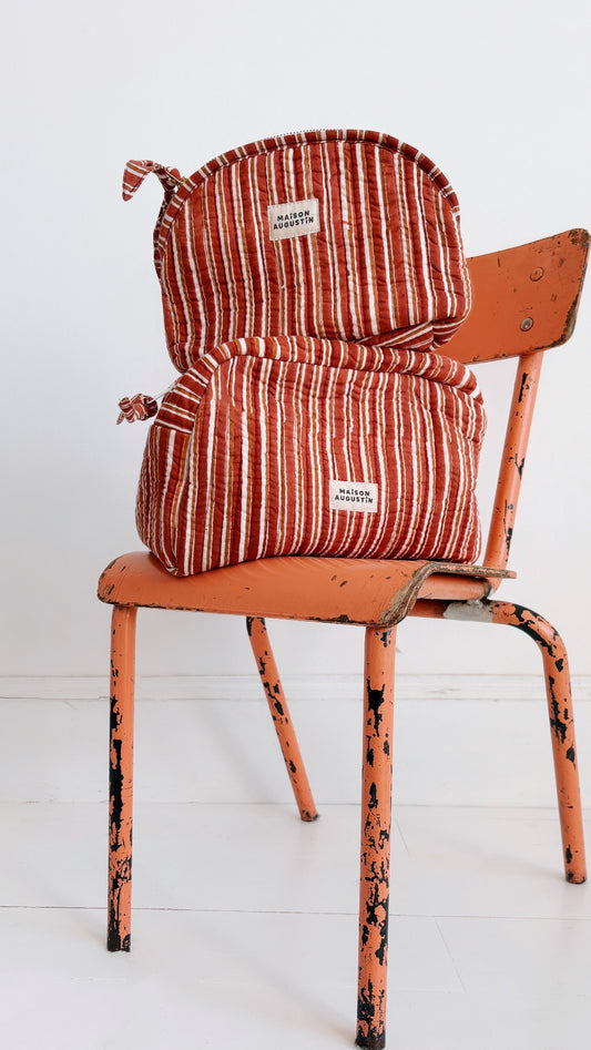 Trousse Make up Stripe Brown