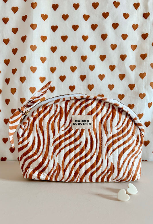 Trousse Make up Zebre camel