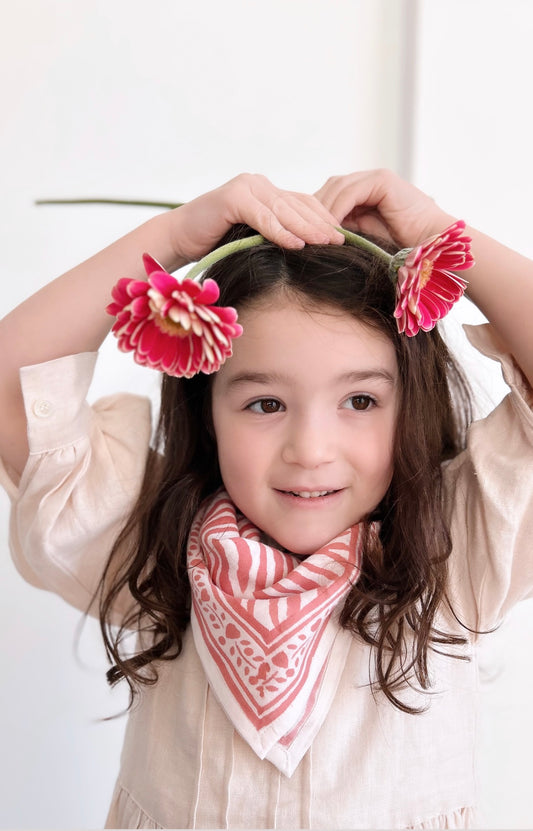 Foulard Bébé Enfant Zèbre Rose 50cm