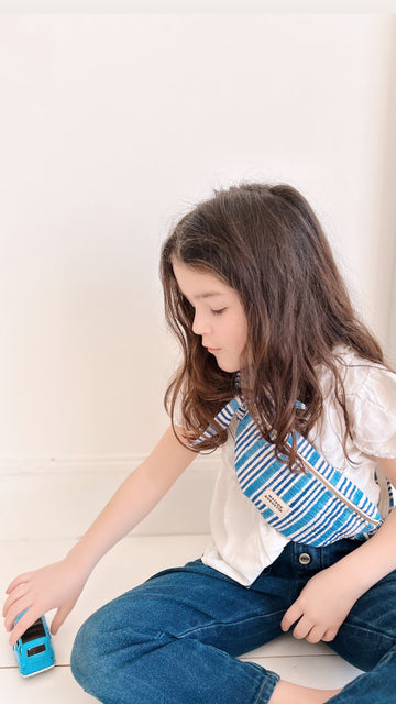 Sac Banane Kids Stripe Bleu