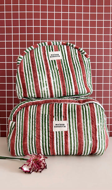 Trousse Make up Stripe Brique