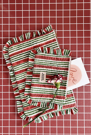 Grande Pochette Stripe Brique