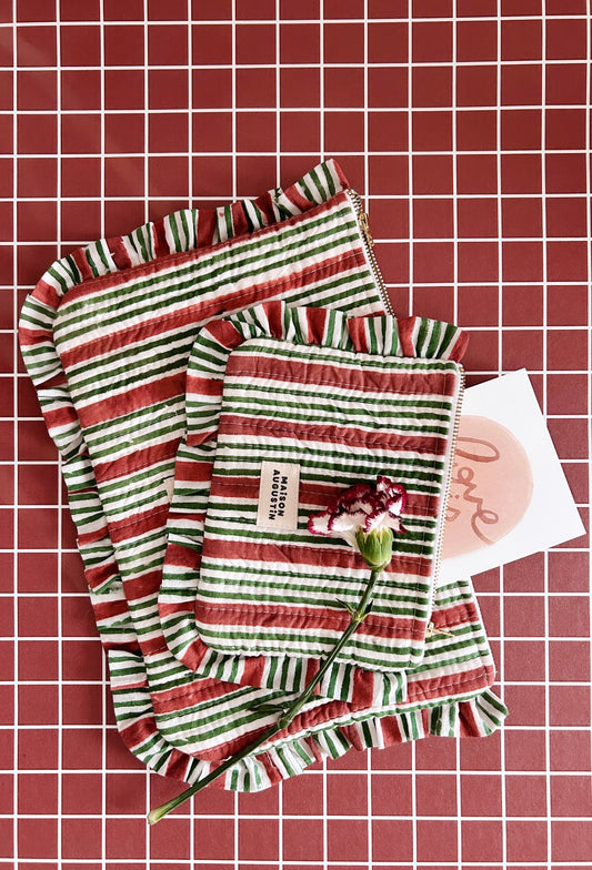 Petite Pochette Stripe Brique